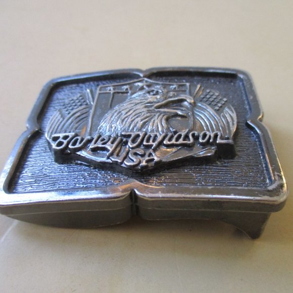 Harley Davidson Eagle Flag Motif Belt Buckle